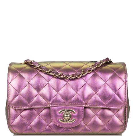 chanel purple iridescent flap